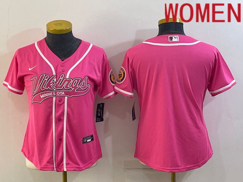 Women Minnesota Vikings Blank Pink 2022 Nike Co branded NFL Jersey->women nfl jersey->Women Jersey